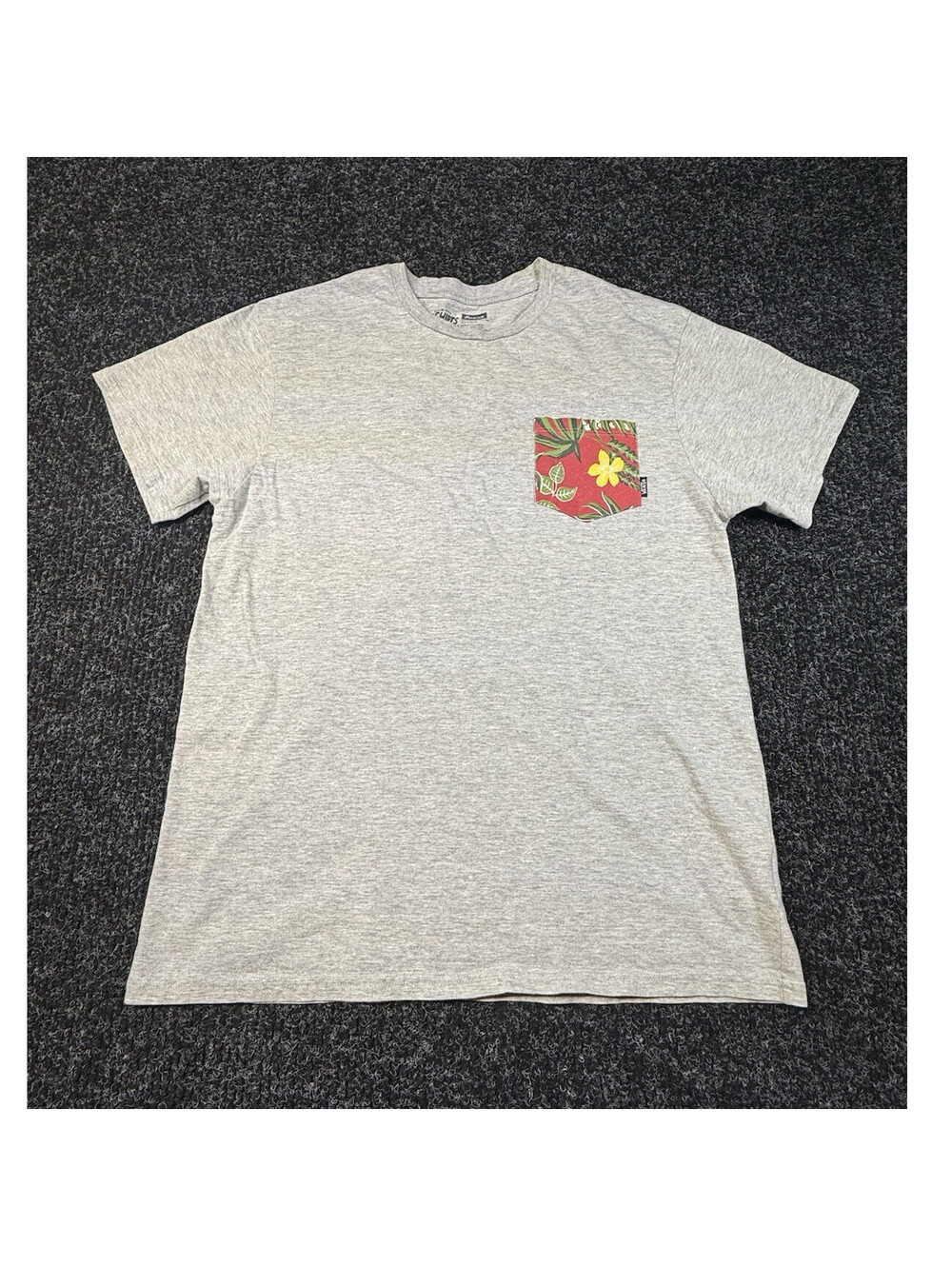 VANS Original Premium Gray Hawaiian Pocket Short Sleeve Crew Neck T-Shirt L